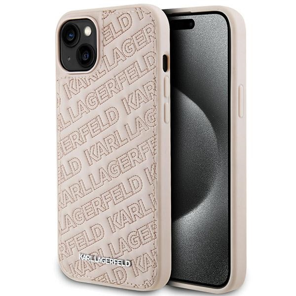 Karl Lagerfeld KLHCP15MPQKPMP iPhone 15 Plus / 14 Plus 6.7" pink quilted K pattern hard case