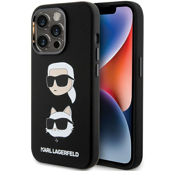Karl Lagerfeld KLHCP15LSDHKCNK iPhone 15 Pro 6.1" black/black Silicone Karl AND Choupette Head
