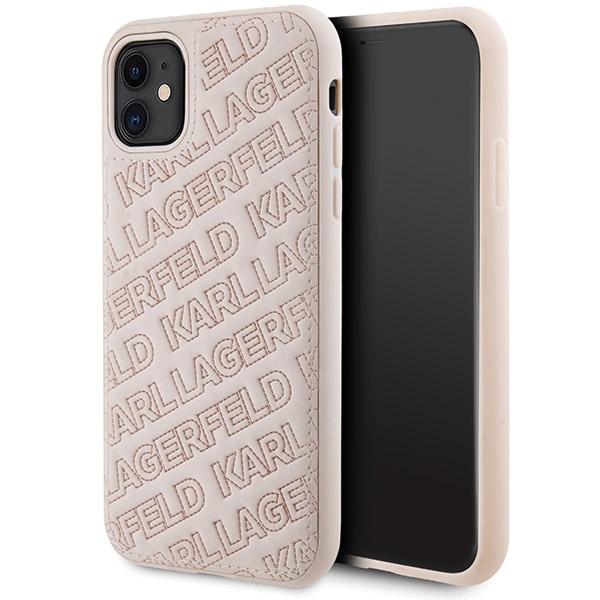 Karl Lagerfeld KLHCN61PQKPMP iPhone 11 / Xr 6.1" pink quilted K pattern hard case