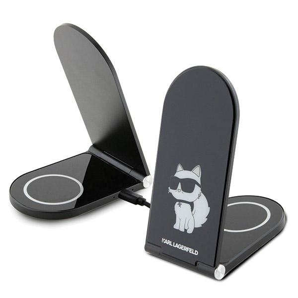 Karl Lagerfeld Folding 2-in-1 induction charger KLDCRFALCHNK 15W black/black Choupette MagSafe