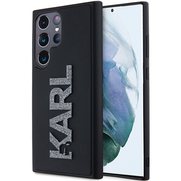Karl Lagerfeld KLHCS23L3DMBKCK S23 Ultra S918 black hardcase with 3D glitter logo