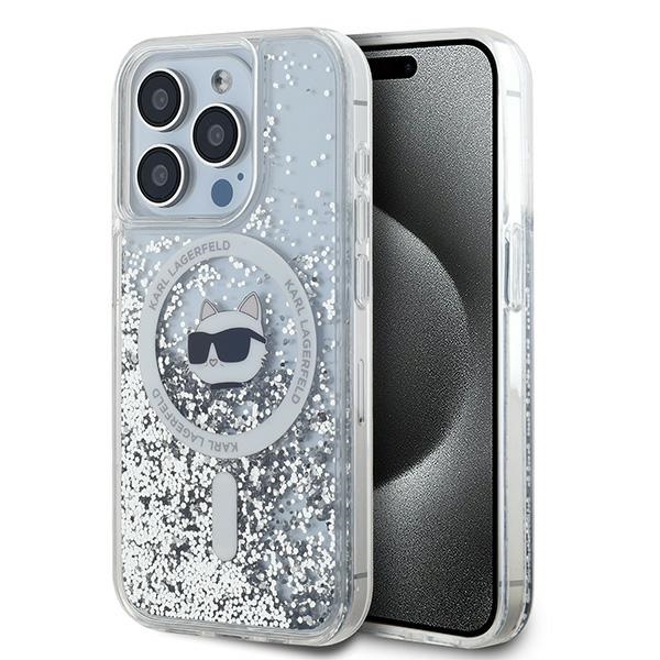 Karl Lagerfeld KLHMP14XLGCHSGH iPhone 14 Pro Max 6.7" hard case, transparent, liquid glitter, Choupette design, MagSafe compatible