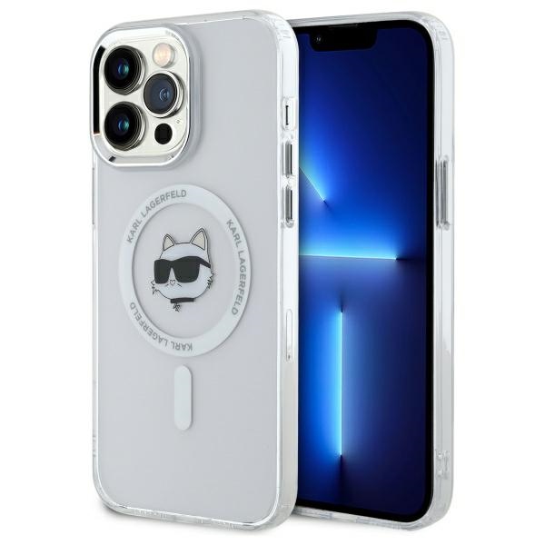 Karl Lagerfeld KLHMP13XHLSCHH iPhone 13 Pro Max 6.7" white hardcase IML Metal Choupette Head MagSafe