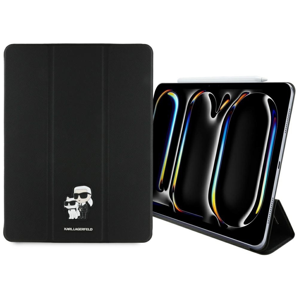 Karl Lagerfeld KLFC13PM24SAKCK iPad Pro 13" Book Cover, black Saffiano, Magnetic, Karl AND Choupette