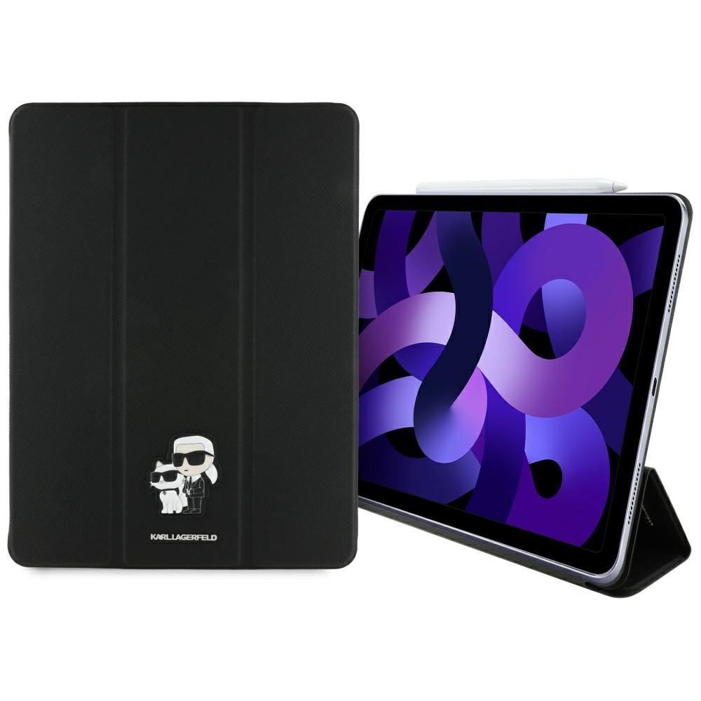Karl Lagerfeld KLFC13RM24SAKCK iPad Air 13" Book Cover, black Saffiano, Magnetic, Karl AND Choupette