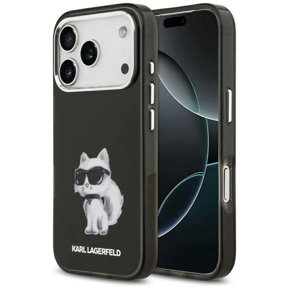 Karl Lagerfeld IML Aquarelle Choupette AND Logo MagSafe Case for iPhone 17 Pro / 18 Pro black