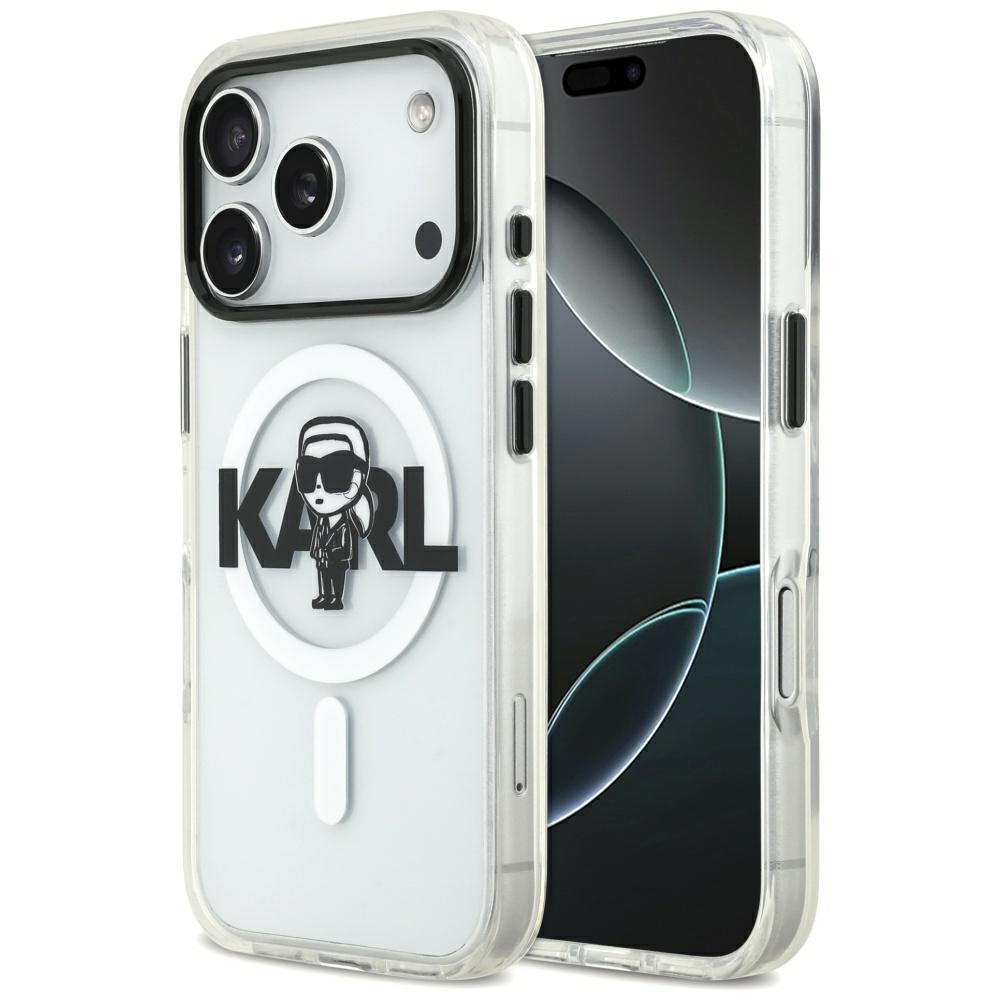 Karl Lagerfeld IML Karl Sketch Logo MagSafe Case for iPhone 17 Pro / 18 Pro transparent