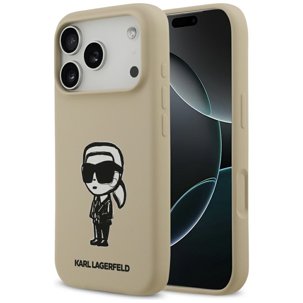 Karl Lagerfeld Karl Sketch AND Logo MagSafe Silicone Case for iPhone 17 Pro / 18 Pro, brown
