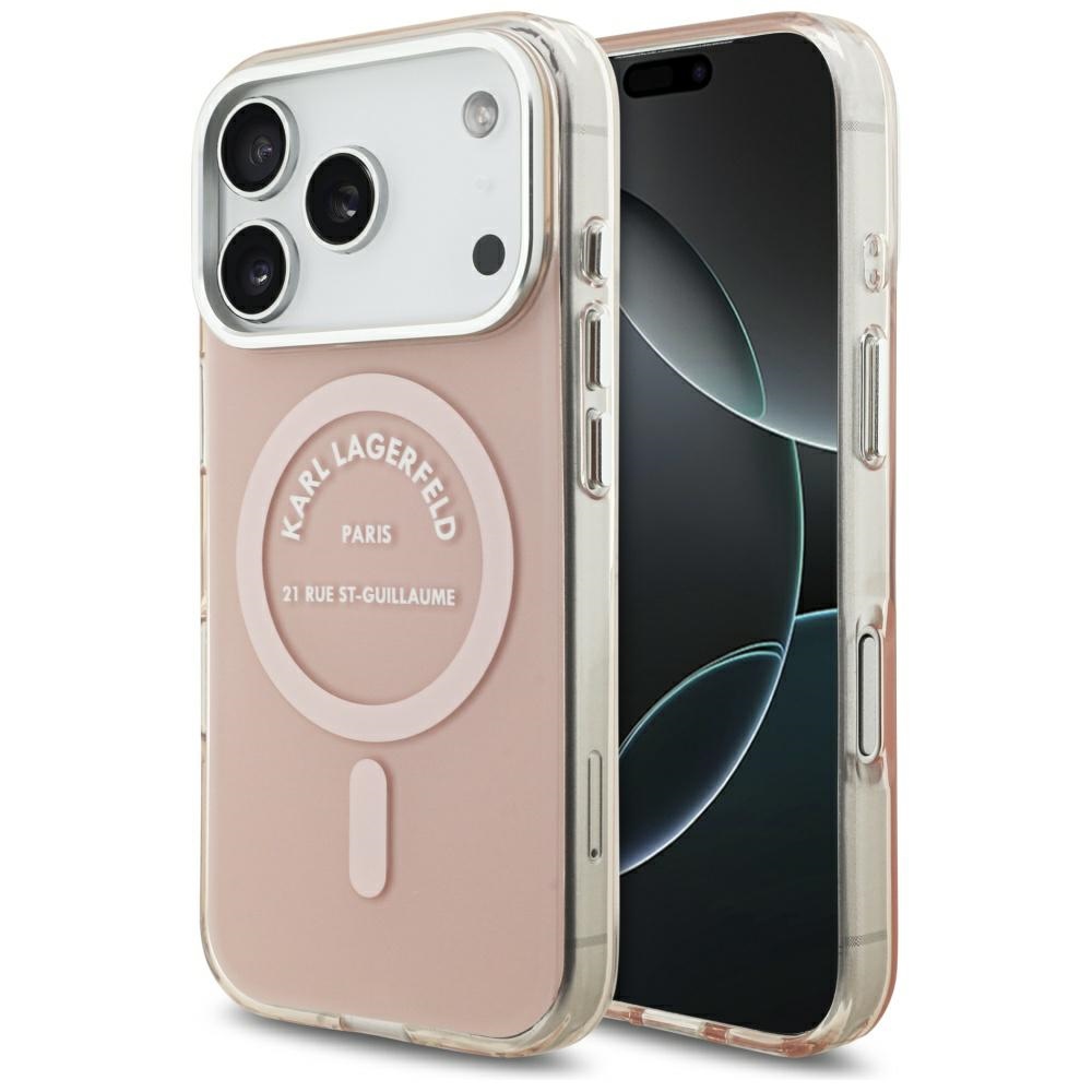 Karl Lagerfeld IML Karl RSG Logo MagSafe Case for iPhone 17 Pro / 18 Pro pink