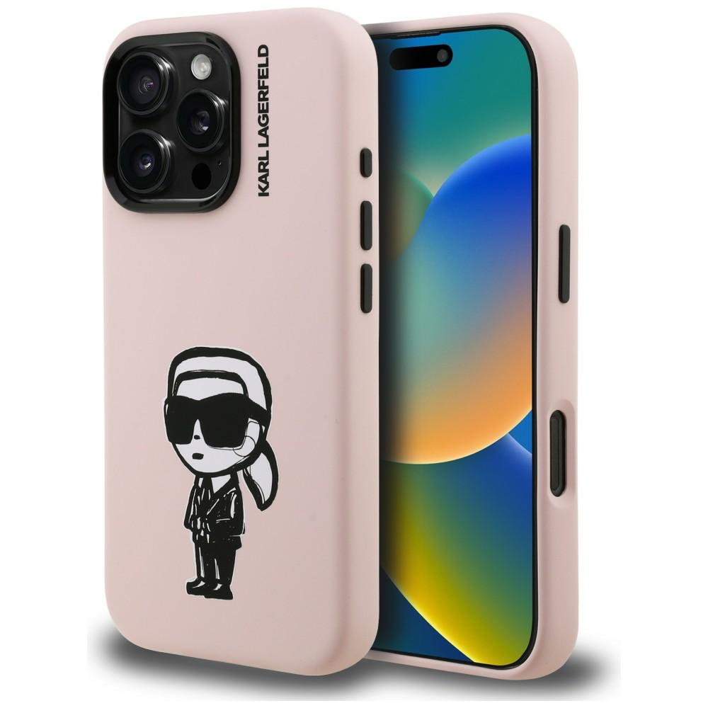 Karl Lagerfeld Karl Sketch MagSafe Silicone Case for iPhone 16 Pro in pink