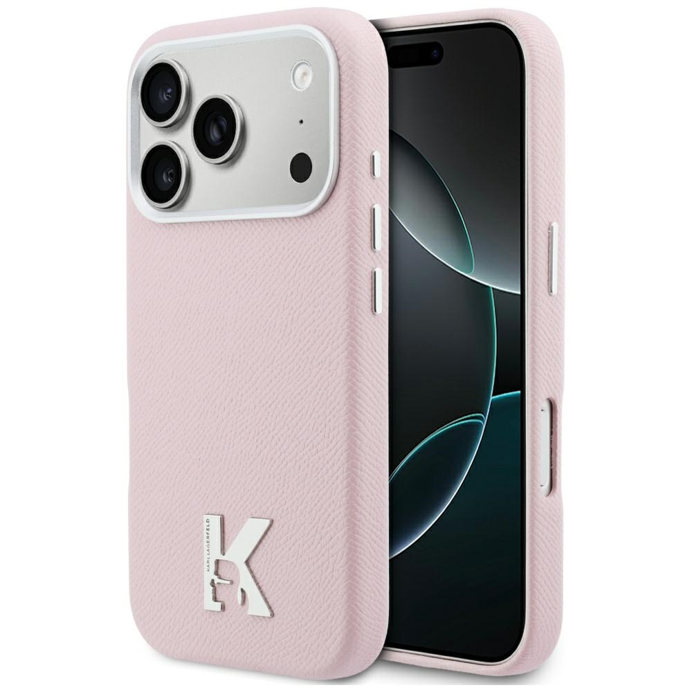 Karl Lagerfeld Karl Head Logo MagSafe Case for iPhone 17 Pro Max / 18 Pro Max pink