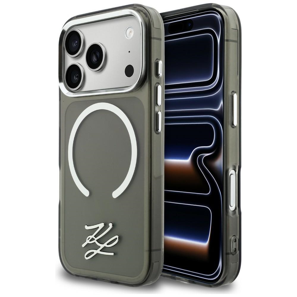 Karl Lagerfeld IML KL Script Logo MagSafe Case for iPhone 17 Pro Max / 18 Pro Max black