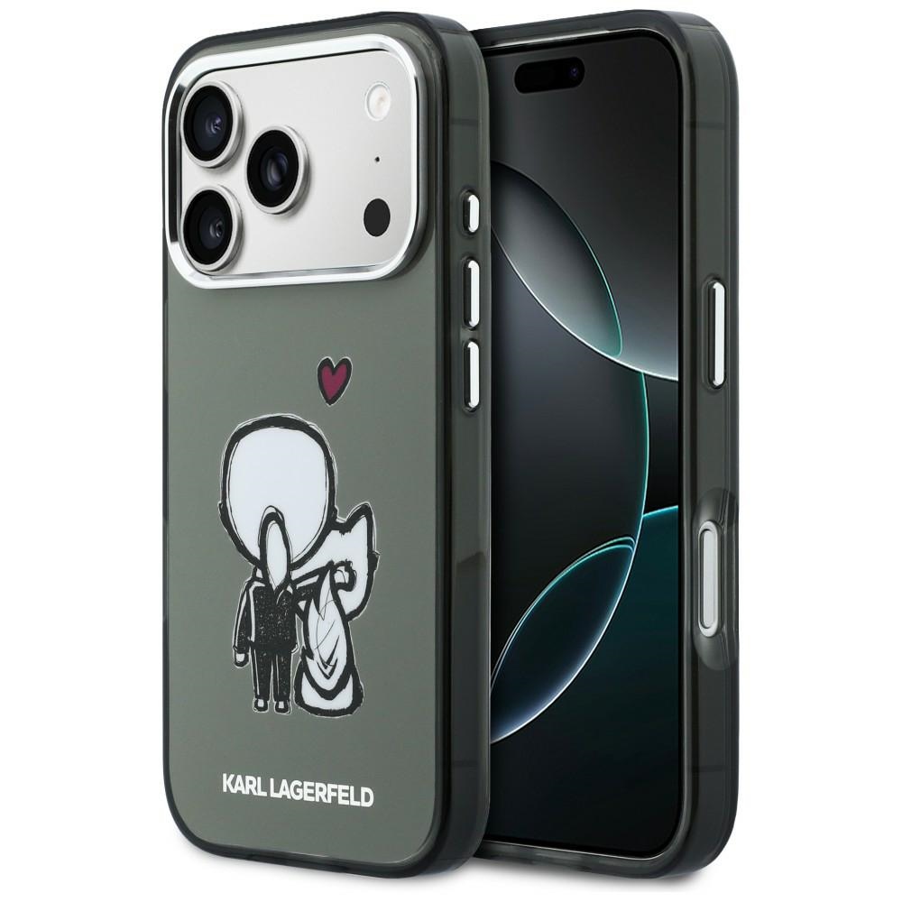 Karl Lagerfeld Karl AND Choupette Back MagSafe Case for iPhone 17 Pro / 18 Pro black