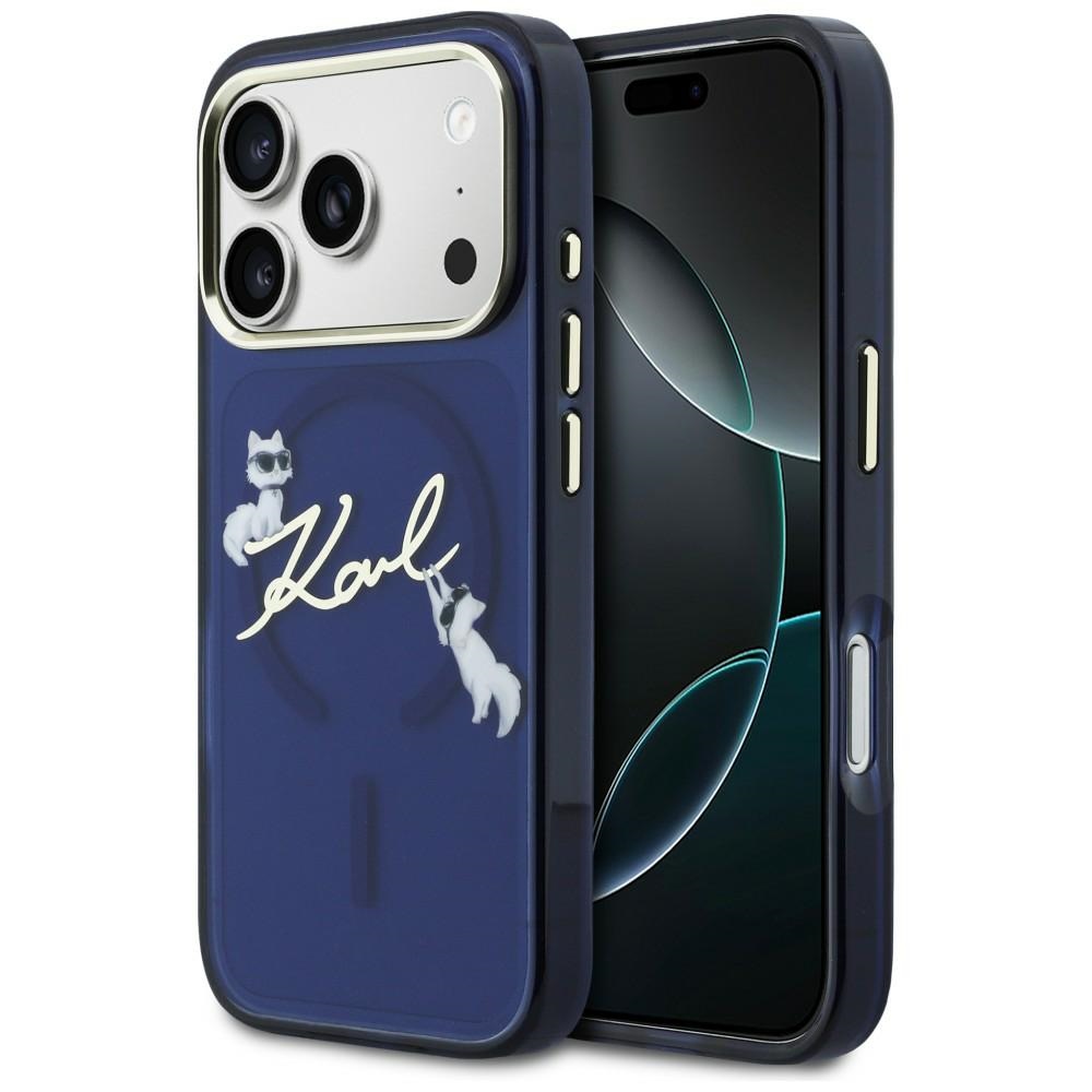 Karl Lagerfeld Choupettes Karl Script Logo MagSafe IML Case for iPhone 17 Pro / 18 Pro blue