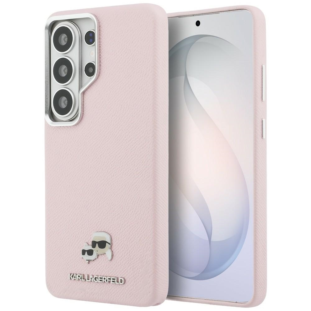 Karl Lagerfeld Saffiano KC Metal Case with MagSafe for Samsung Galaxy S26 Ultra, pink