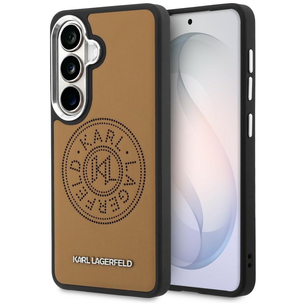 Karl Lagerfeld Perforated KL Case with MagSafe for Samsung Galaxy S26+ Brown