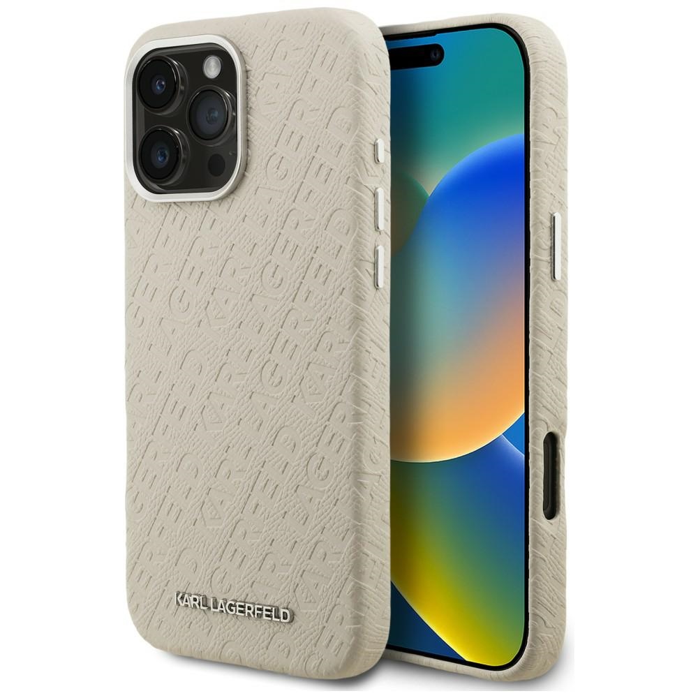 Karl Lagerfeld Karl Stamped FW Case for iPhone 16 Pro MagSafe beige
