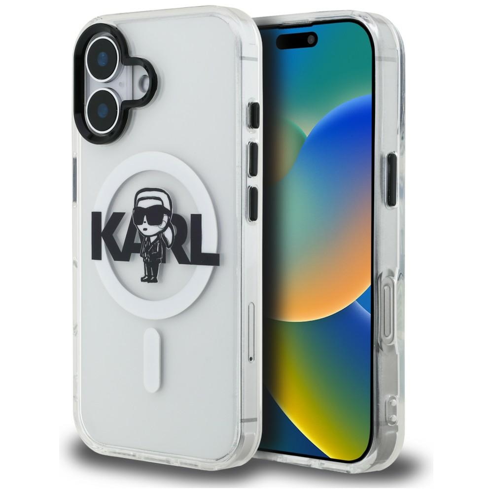 Karl Lagerfeld IML Karl Sketch Logo MagSafe Case for iPhone 16 transparent