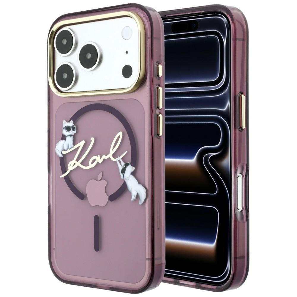 Karl Lagerfeld Script Logo MagSafe Case for iPhone 18 Pro Max / 17 Pro Max burgundy