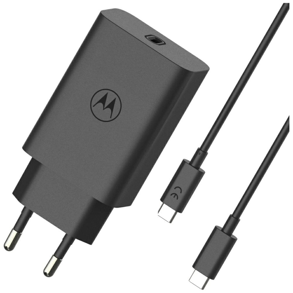 Motorola TurboPower AC Adapter 68W USB-C with 1m USB-C to USB-C Cable, Black