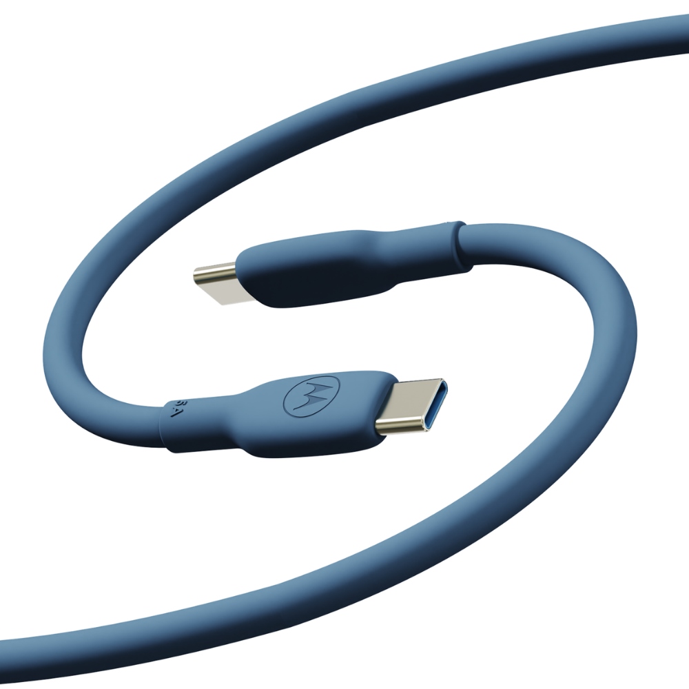 Motorola USB-C to USB-C Silicone Cable 2m 100W 5A blue