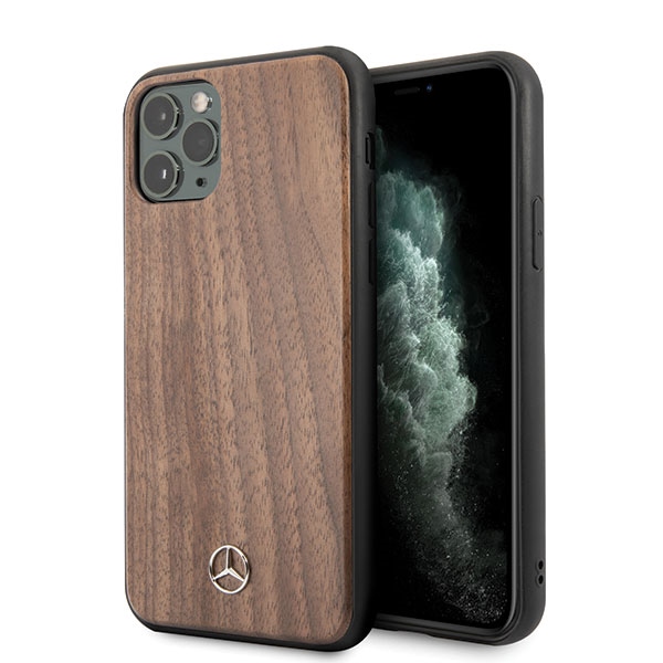 Mercedes MEHCN65VWOLB iPhone 11 Pro Max hard case, brown/bronze, Wood Line Walnut