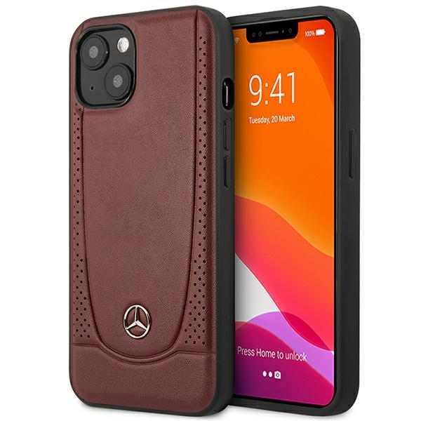 Mercedes MEHCP14MARMRE iPhone 14 Plus / 15 Plus 6.7" red hardcase, Urban Bengale leather