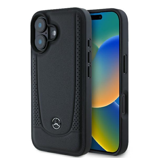 Mercedes MEHCP16MARMBK iPhone 16 Plus 6.7" black hard case, Urban Leather