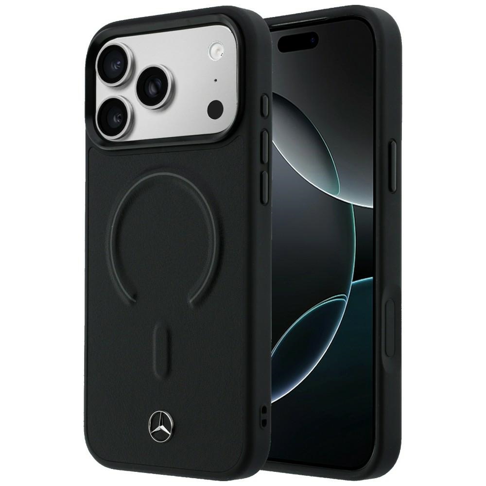 Mercedes Leather 3D MagSafe Case for iPhone 17 Pro Max / 18 Pro Max black