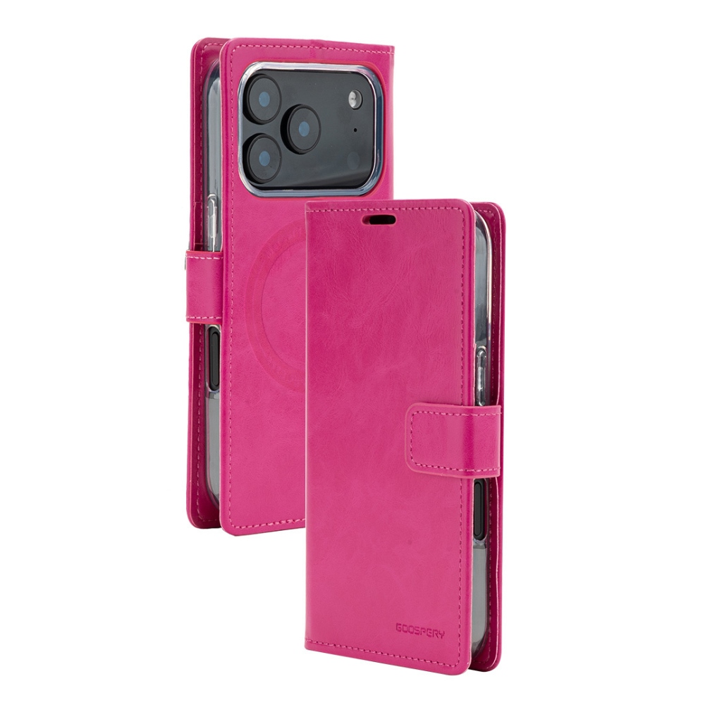 Mercury BlueMoon Diary MagSafe Case for iPhone 17 Pro / 18 Pro hotpink