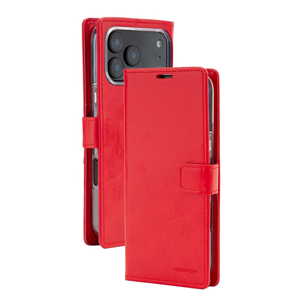 Mercury BlueMoon Diary MagSafe Case for iPhone 17 Pro Max / 18 Pro Max red