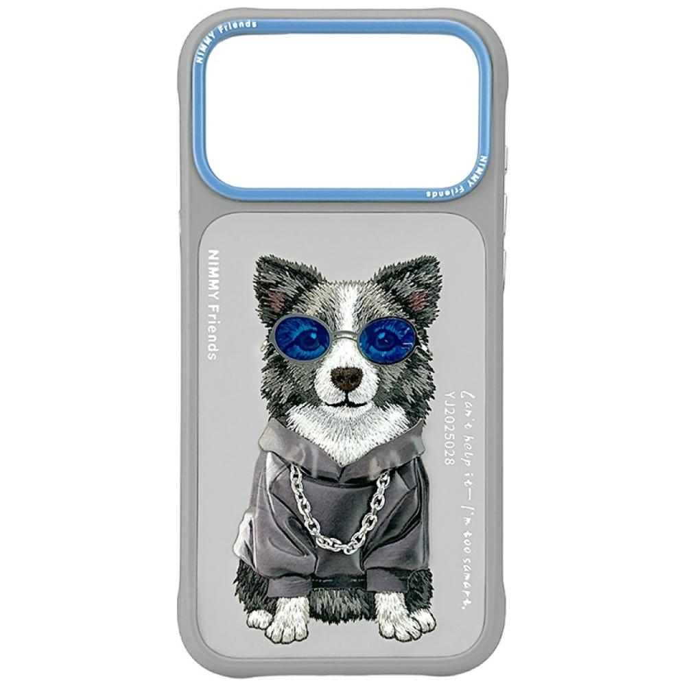 Nimmy Etui Glasses Cool Dog for iPhone 17 Pro / 18 Pro grey