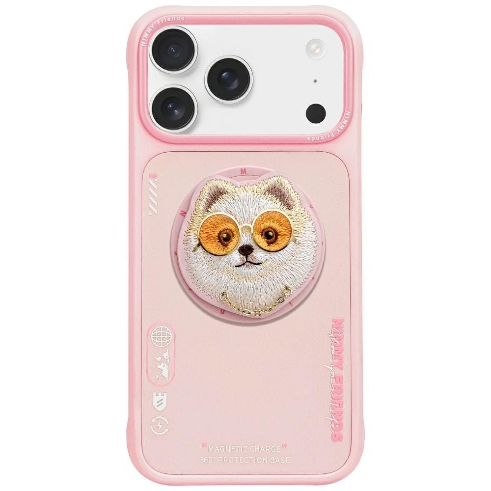 Nimmy Cool Dog Glasses Case MagSafe for iPhone 17 Pro / 18 Pro Max pink