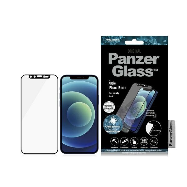 PanzerGlass E2E Microfracture iPhone 12 Mini 5.4" CamSlider Swarovski Case Friendly Anti-Bacterial black/black