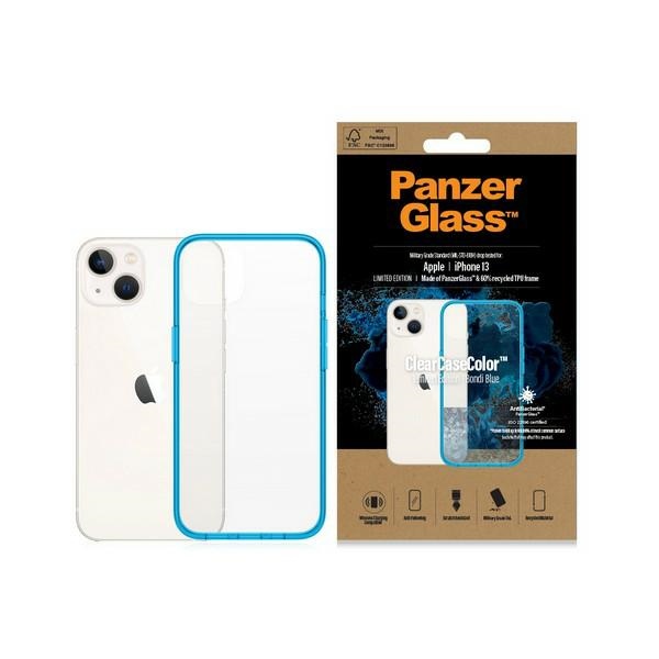 PanzerGlass ClearCase iPhone 13/14/15 6.1" Antibacterial, Military Grade, Bondi Blue, 0331