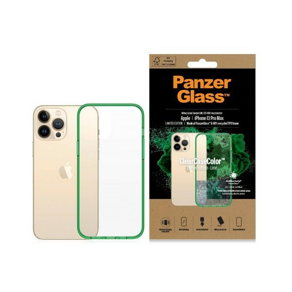 PanzerGlass ClearCase iPhone 13 Pro Max 6.7" Antibacterial Military Grade Lime 0344