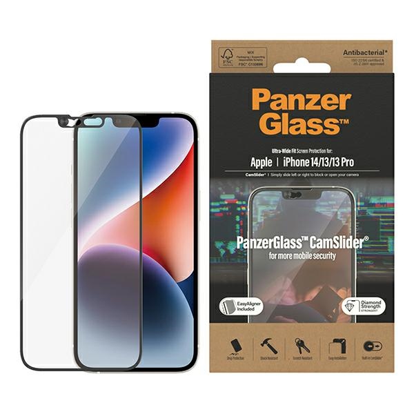 PanzerGlass Ultra-Wide Fit iPhone 14 / 13 / 13 Pro 6.1" Screen Protector CamSlider Antibacterial Easy Aligner Included 2795