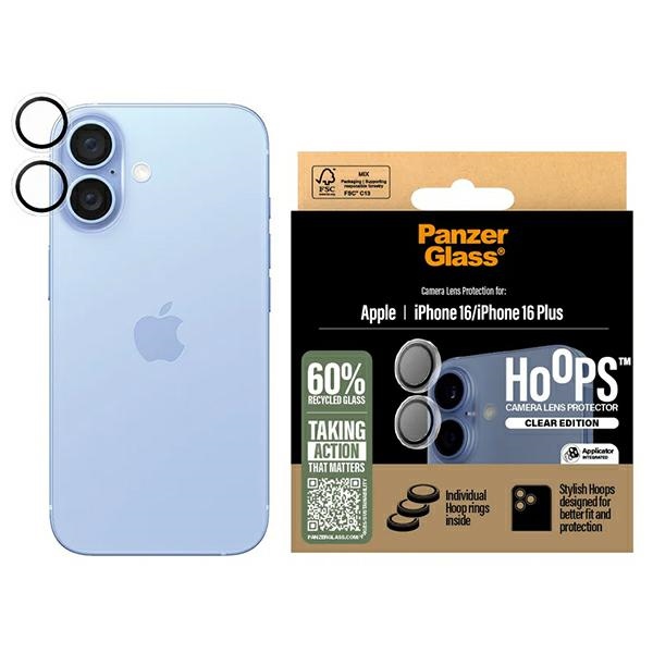 PanzerGlass Hoops Transparent Lens Protector for iPhone 16 6.1" / 16 Plus 6.7" 1285