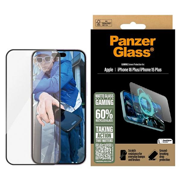 PanzerGlass Gaming Screen Protector for iPhone 16 Plus / 15 Plus 6.7" Ultra-Wide Fit 2859