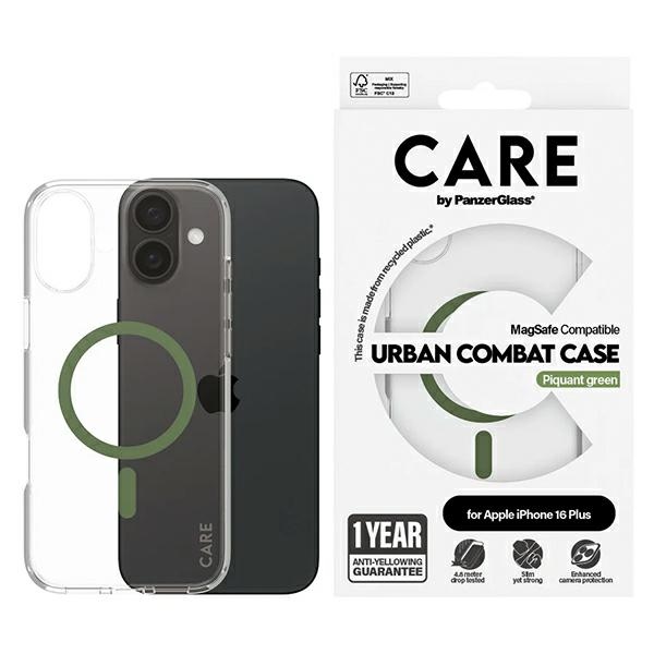 PanzerGlass CARE by Flagship Case iPhone 16 Plus 6.7" green/zielony MagSafe 1371