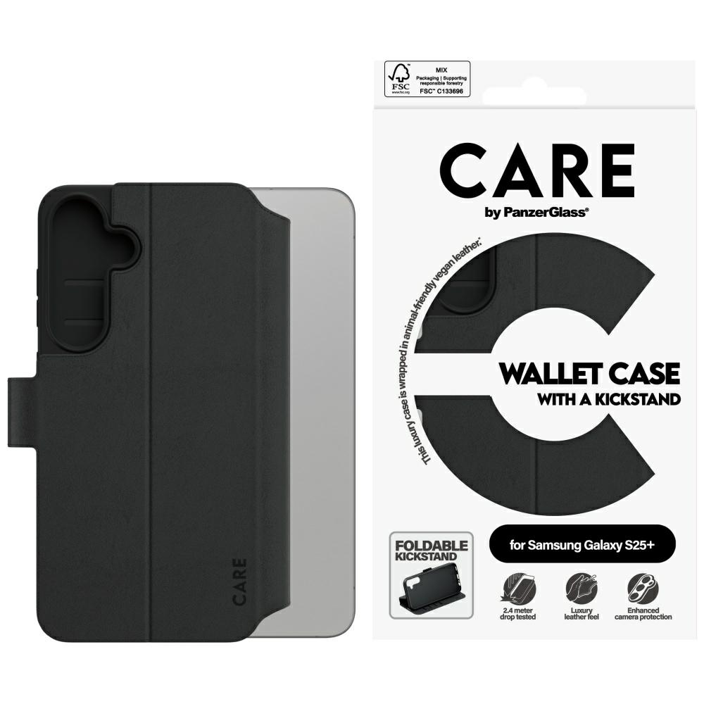 PanzerGlass CARE Case by Feature Wallet Kickstand for Samsung Galaxy S25+ black