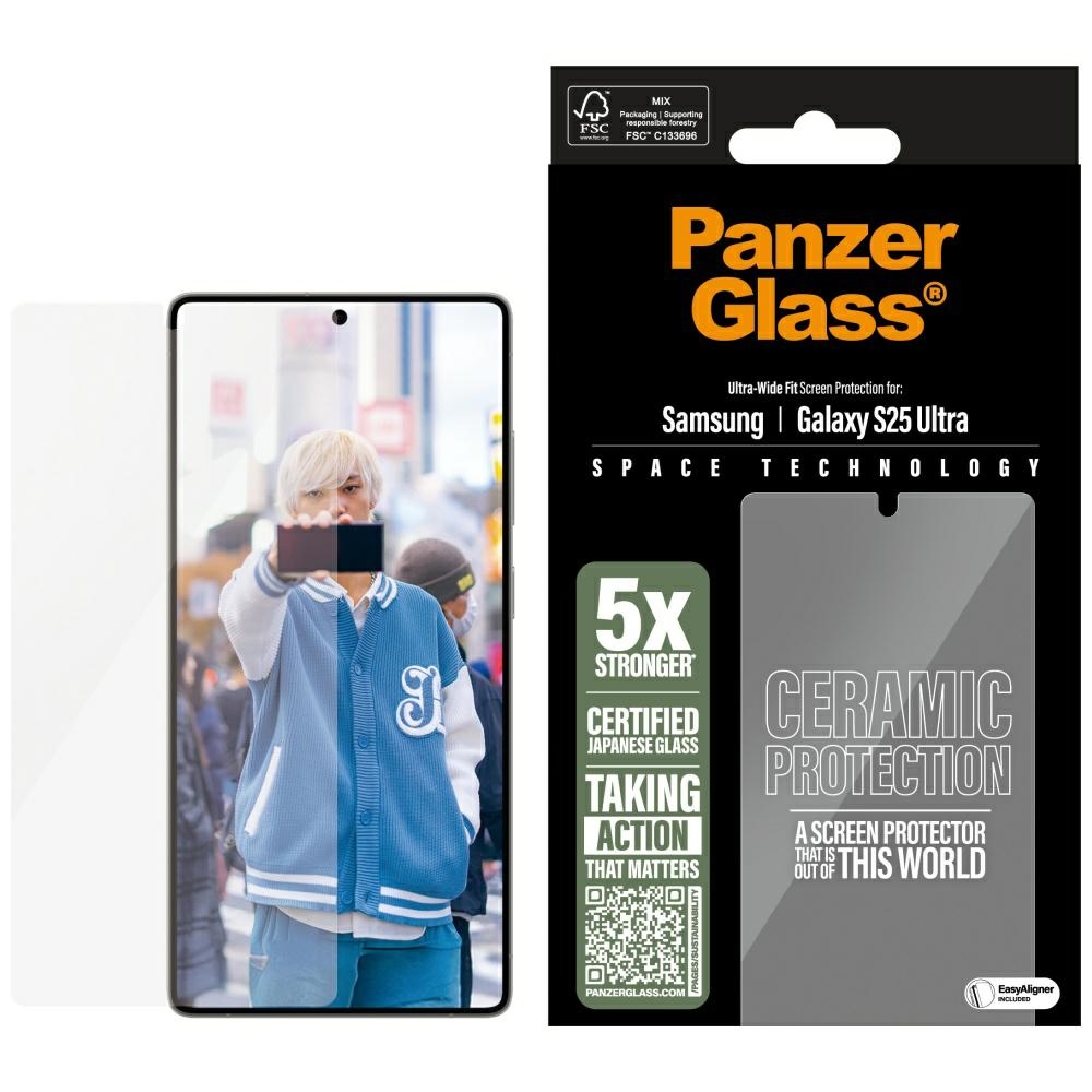 PanzerGlass Ultra-Wide Fit ceramic glass for Samsung Galaxy S25 Ultra ceramic