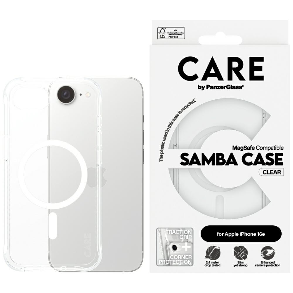 PanzerGlass CARE MagSafe Case for iPhone 16e, Transparent