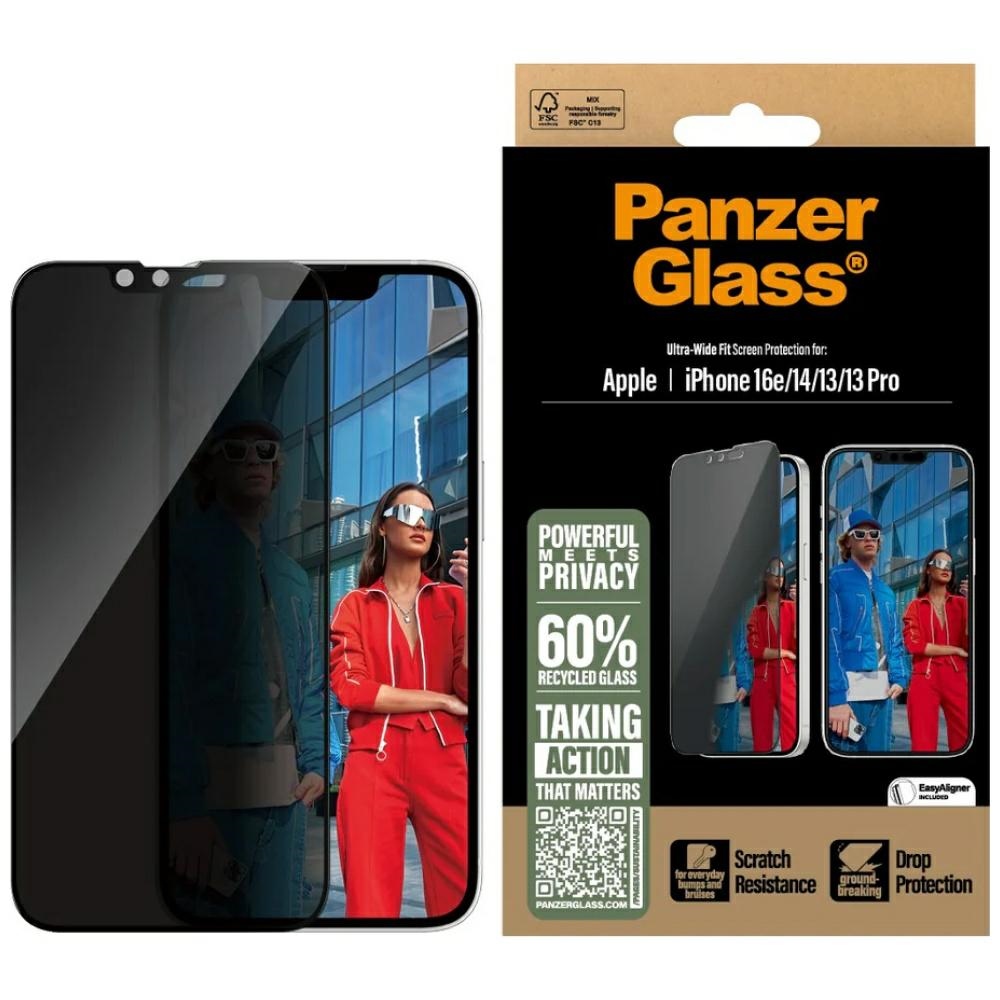 PanzerGlass Ultra-Wide Fit Privacy Glass for iPhone 16e/14/13/13 Pro