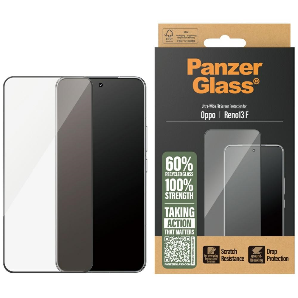 PanzerGlass Ultra-Wide Fit tempered glass with Black Frame for Oppo Reno13 F