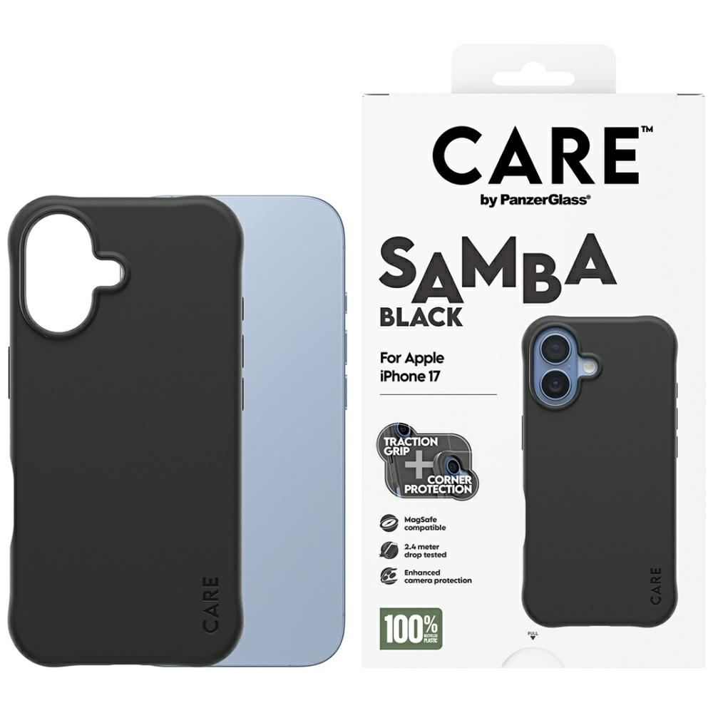PanzerGlass CARE by Fashionable Samba MagSafe Case for iPhone 17, Black
