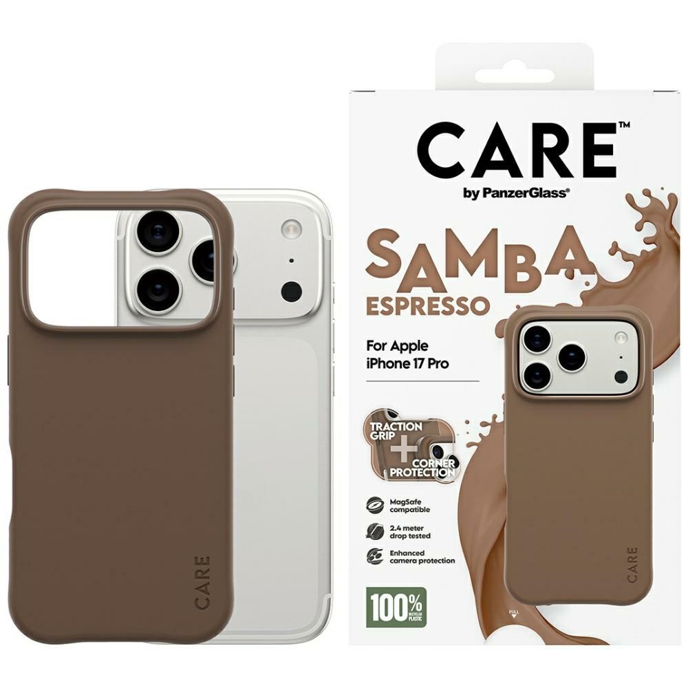 PanzerGlass CARE Case by Fashionable Samba MagSafe for iPhone 17 Pro espresso