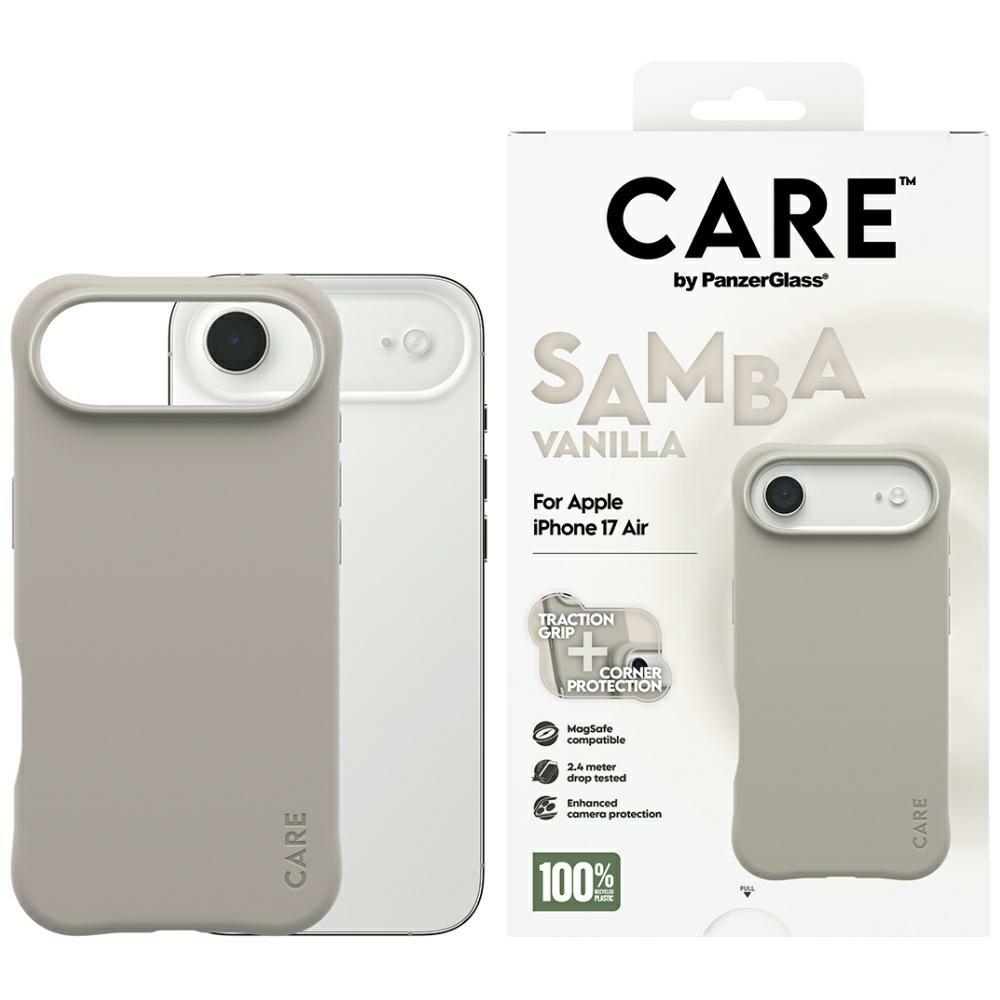 PanzerGlass CARE by Fashionable Samba MagSafe iPhone Air case in vanilla