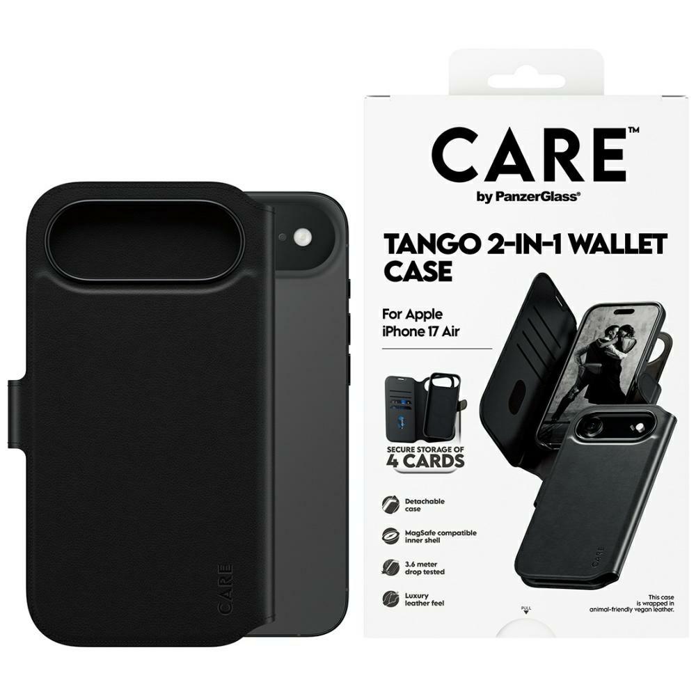 PanzerGlass CARE by Feature Tango 2-in-1 Wallet Case MagSafe for iPhone Air, black