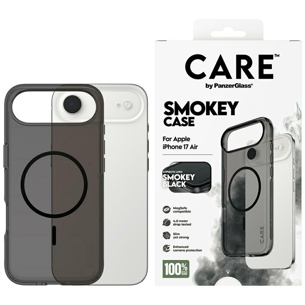PanzerGlass CARE Case by Flagship Urban Explorer w. Black MagSafe for iPhone Air, smoky